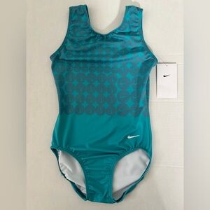 New! Nike Swoosh Gymnastics Tank Leotard Teal Color Size Adult Medium